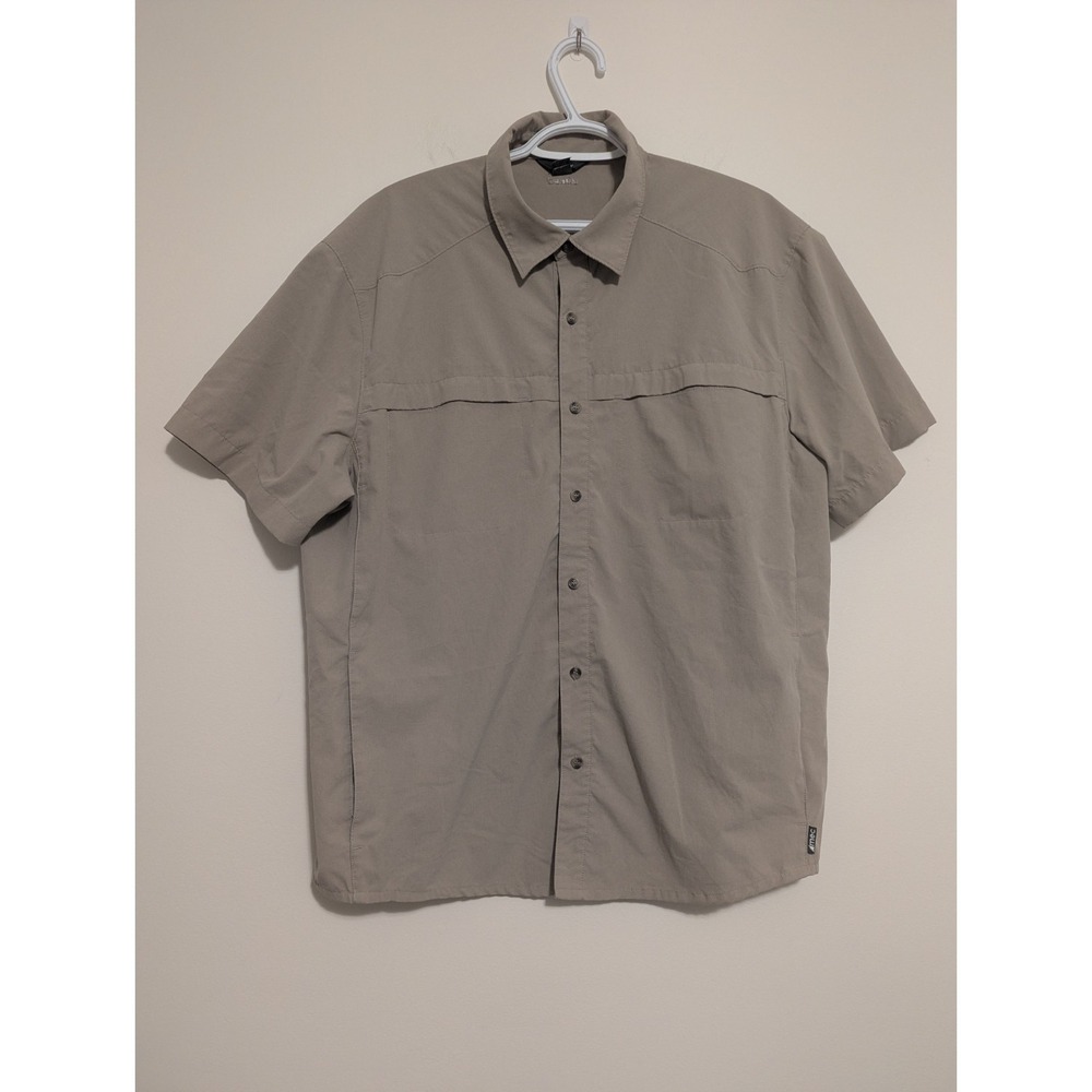 MEC Vented Fishing Shirt Mens XL Beige‎ Short Sleeve Button Up Hiking Outdoor